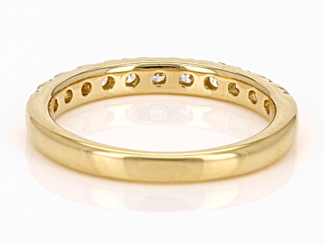 White Lab-Grown Diamond 14K Yellow Gold Over Sterling Silver Band Ring 0.50ctw