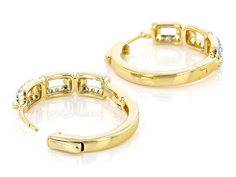 White Lab-Grown Diamond Diamond 14k Yellow Gold Over Sterling Silver Hoop Earrings 0.50ctw