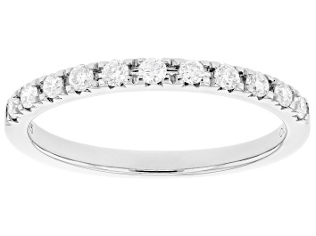 Picture of White Lab-Grown Diamond Rhodium Over Sterling Silver Band Ring 0.25ctw