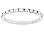 White Lab-Grown Diamond Rhodium Over Sterling Silver Band Ring 0.25ctw