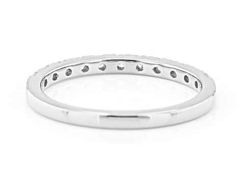 White Lab-Grown Diamond Rhodium Over Sterling Silver Band Ring