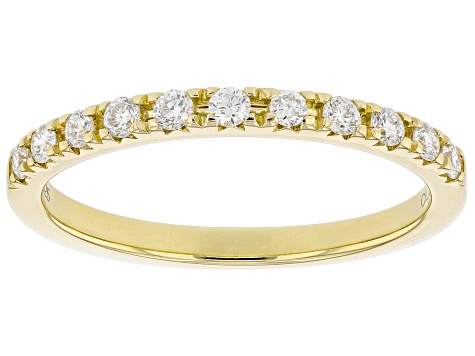 White Lab-Grown Diamond 14k Yellow Gold Over Sterling Silver Band Ring 0.25ctw