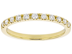 White Lab-Grown Diamond 14k Yellow Gold Over Sterling Silver Band Ring 0.25ctw