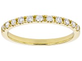 White Lab-Grown Diamond 14k Yellow Gold Over Sterling Silver Band Ring 0.25ctw