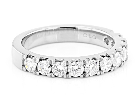White Lab-Grown Diamond Rhodium Over Sterling Silver Band Ring 1.00ctw