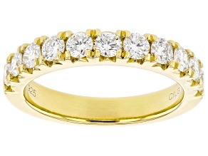 White Lab-Grown Diamond 14k Yellow Gold Over Sterling Silver Band Ring 1.00ctw