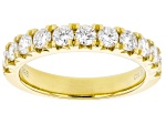 White Lab-Grown Diamond 14k Yellow Gold Over Sterling Silver Band Ring 1.00ctw