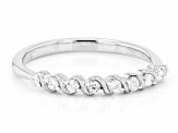 White Lab-Grown Diamond Rhodium Over Sterling Silver Band Ring 0.15ctw