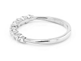 White Lab-Grown Diamond Rhodium Over Sterling Silver Band Ring 0.15ctw