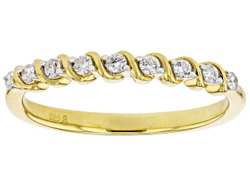 Picture of White Lab-Grown Diamond 14k Yellow Gold Over Sterling Silver Band Ring 0.15ctw