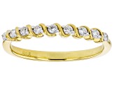 White Lab-Grown Diamond 14k Yellow Gold Over Sterling Silver Band Ring 0.15ctw