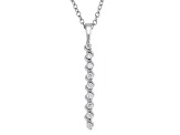 White Lab-Grown Diamond Rhodium Over Sterling Silver Drop Pendant With Rope Chain 0.15ctw