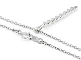 White Lab-Grown Diamond Rhodium Over Sterling Silver Drop Pendant With Rope Chain 0.15ctw