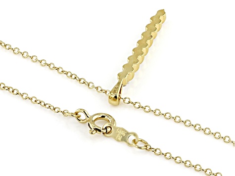 White Lab-Grown Diamond 14k Yellow Gold Over Sterling Silver Drop Pendant With Rope Chain 0.15ctw