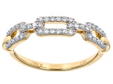 White Lab-Grown Diamond 14k Yellow Gold Over Sterling Silver Link Band Ring 0.25ctw