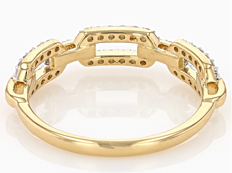 White Lab-Grown Diamond 14k Yellow Gold Over Sterling Silver Link Band Ring 0.25ctw