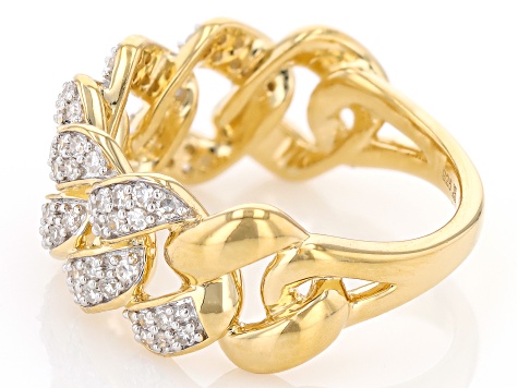 White Lab-Grown Diamond 14k Yellow Gold Over Sterling Silver
