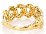White Lab-Grown Diamond 14k Yellow Gold Over Sterling Silver Link Band Ring 0.50ctw