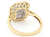 White Lab-Grown Diamond 14k Yellow Gold Over Sterling Silver Cluster Ring 0.50ctw