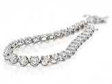 White Lab-Grown Diamond Rhodium Over Sterling Silver Tennis Bracelet 1.00ctw