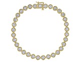 White Lab-Grown Diamond 14k Yellow Gold Over Sterling Silver Tennis Bracelet 1.00ctw