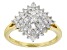 White Lab-Grown Diamond 14k Yellow Gold Over Sterling Silver Cluster Ring 1.00ctw