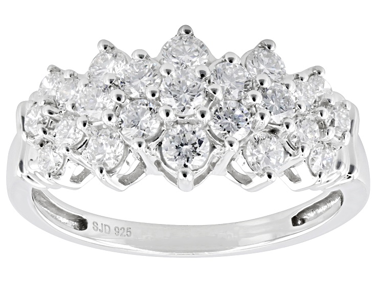 5000vt ダイヤモンド Blue And White Cubic Zirconia Rhodium Over Sterling Silver