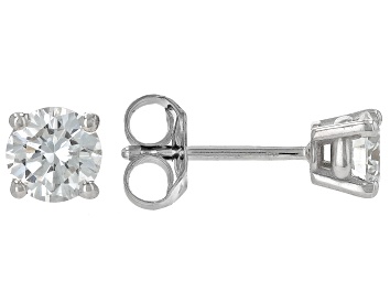 Picture of White Lab-Grown Diamond H SI 10k White Gold Stud Earrings 0.50ctw