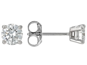 White Lab-Grown Diamond 10k White Gold Stud Earrings 0.50ctw
