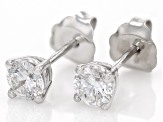 White Lab-Grown Diamond H SI 10k White Gold Stud Earrings 0.50ctw