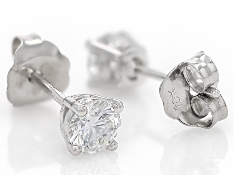 White Lab-Grown Diamond H SI 10k White Gold Stud Earrings 0.50ctw