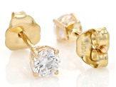 White Lab-Grown Diamond H SI 10k Yellow Gold Stud Earrings 0.50ctw