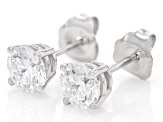 White Lab-Grown Diamond H SI 10k White Gold Stud Earrings 1.00ctw