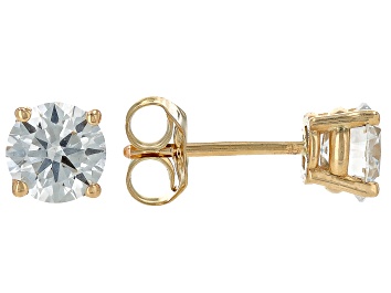 Picture of White Lab-Grown Diamond H SI 10k Yellow Gold Stud Earrings 1.00ctw