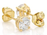 White Lab-Grown Diamond H SI 10k Yellow Gold Stud Earrings 1.00ctw