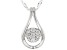 White Lab-Grown Diamond Rhodium Over Sterling Silver Teardrop Pendant With Singapore Chain 0.20ctw