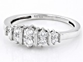 White Lab-Grown Diamond Rhodium Over Sterling Silver Band Ring 0.30ctw