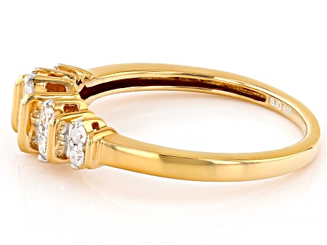 White Lab-Grown Diamond 14k Yellow Gold Over Sterling Silver Band Ring 0.30ctw