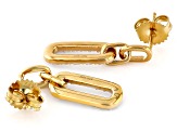White Lab-Grown Diamond 14k Yellow Gold Over Sterling Silver Paperclip Earrings 0.70ctw