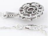 White Lab-Grown Diamond Rhodium Over Sterling Silver Pendant With 18" Singapore Chain 0.55ctw