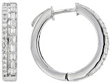 White Lab-Grown Diamond Rhodium Over Sterling Silver Earrings 0.50ctw