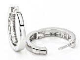 White Lab-Grown Diamond Rhodium Over Sterling Silver Earrings 0.50ctw