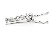 White Lab-Grown Diamond Rhodium Over Sterling Silver Slide Pendant With 19" Cable Chain 0.25ctw