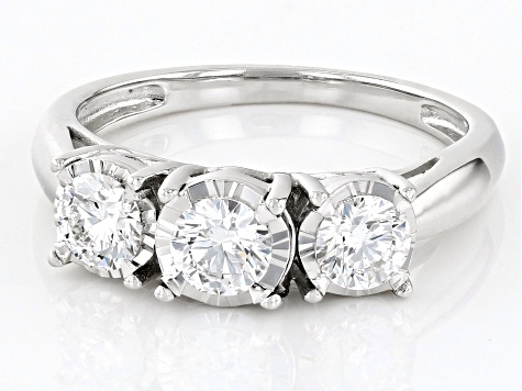 White Lab-Grown Diamond G SI 10k White Gold 3-Stone Ring White Lab-Grown Diamond G SI 10k White Gold 3-Stone Ring