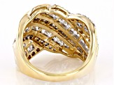 White Lab-Grown Diamond G SI 10k Yellow Gold Crossover Ring 2.00ctw