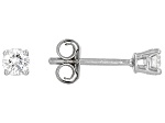 White Lab-Grown Diamond F VS 10k White Gold Solitaire Stud Earrings 0.25ctw