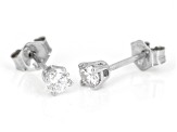 White Lab-Grown Diamond F VS 10k White Gold Solitaire Stud Earrings 0.25ctw