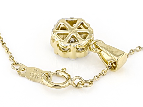 White Lab-Grown Diamond H SI1 14k Yellow Gold Over Sterling Silver