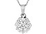 White Lab-Grown Diamond H SI1 Rhodium Over Sterling Silver Cluster Pendant 1.00ctw