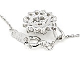 White Lab-Grown Diamond H SI1 Rhodium Over Sterling Silver Cluster Pendant With Chain 0.60ctw